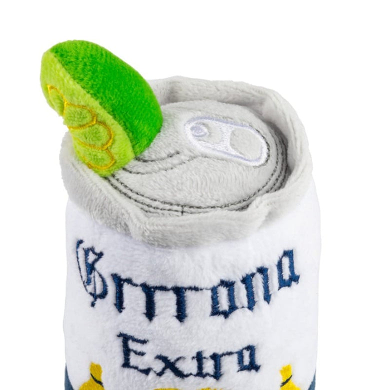 Haute Diggity Dog dog toys Grrrona Extra Can with Cute Garnish Plush Squeak Dog Toy