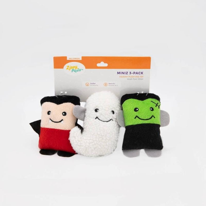 ZippyPaws dog toys Halloween Miniz Monsters Plush Squeak Dog Toy Set - 3 Pk