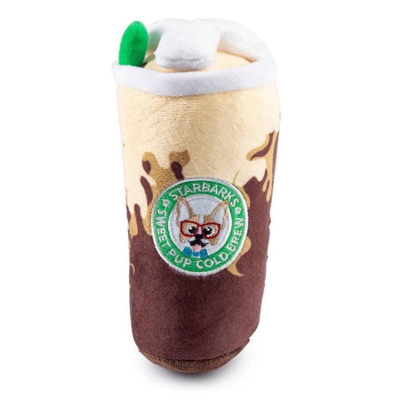 Haute Diggity Dog dog toys Starbarks Sweet Pup Cold Brew Plush Squeak Dog Toy