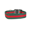 BARK by DOG Collars Marco Stripe Green/Red Dog Collar