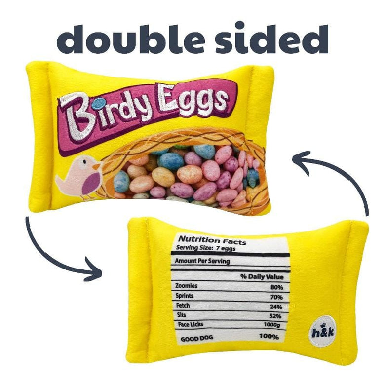 Huxley & Kent dog toys Easter Birdy Eggs Spring Plush Squeak Dog Toy - 2 Sizes