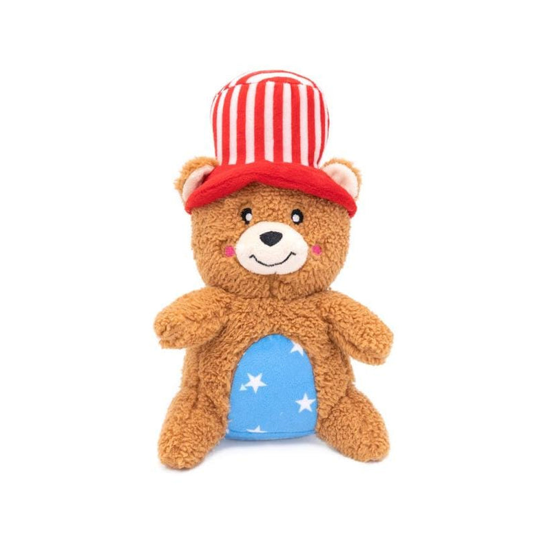 ZippyPaws dog toys Cheeky Chumz Americana Bear Plush Dog Toy