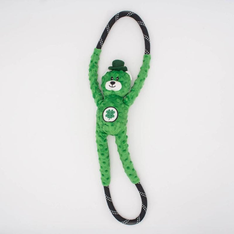 Zippypaws Toys St Patrick's RopeTugz Lucky Bear Dog Toy