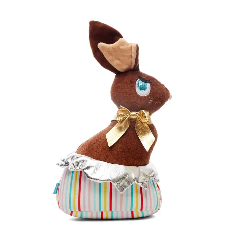 BARK dog toys Easter Lil Chocolate Bunny Chew Chew Spring Plush Squeak Dog Toy