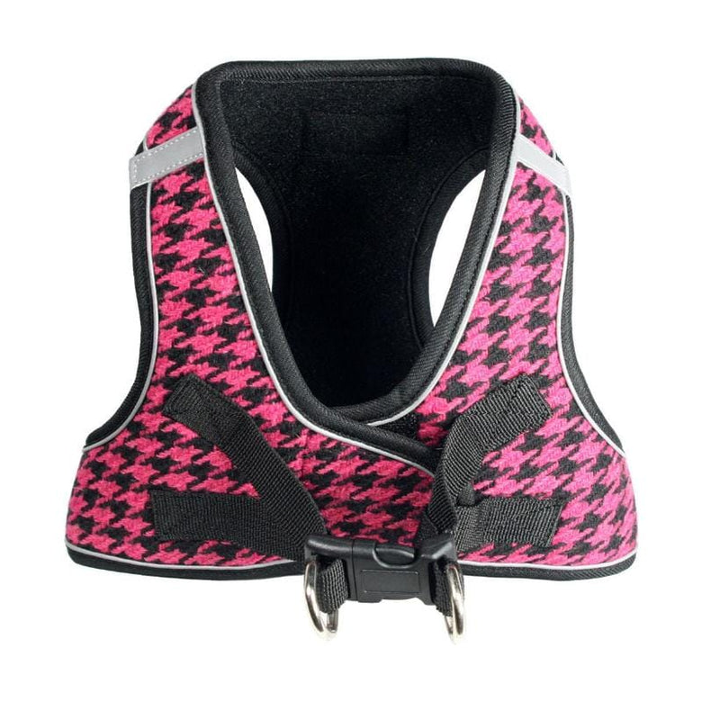Barker's Bowtique Harnesses XS Houndstooth Pink & Blk Dog Harness Vest