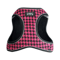 Barker's Bowtique Harnesses Houndstooth Pink & Blk Dog Harness Vest