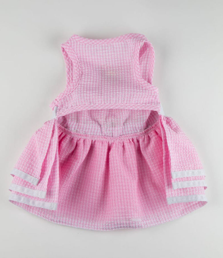 Barker's Bowtique Dresses XS Pink Gingham Rose Ribbon Tutu Dog Dress - XS Available