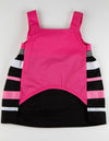 Barker's Bowtique Dresses Pink Ribbon Houndstooth Striped Design with Rosette Ribbon Adornment Dog Dress