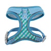Blue Gingham Ultra Comfort Collar Mesh Reflective Dog Harness Vest