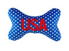 Patriotic Red Wht & Blue USA Bone Plush Squeaky Dog Toy (Double Sided) - 2 Sizes