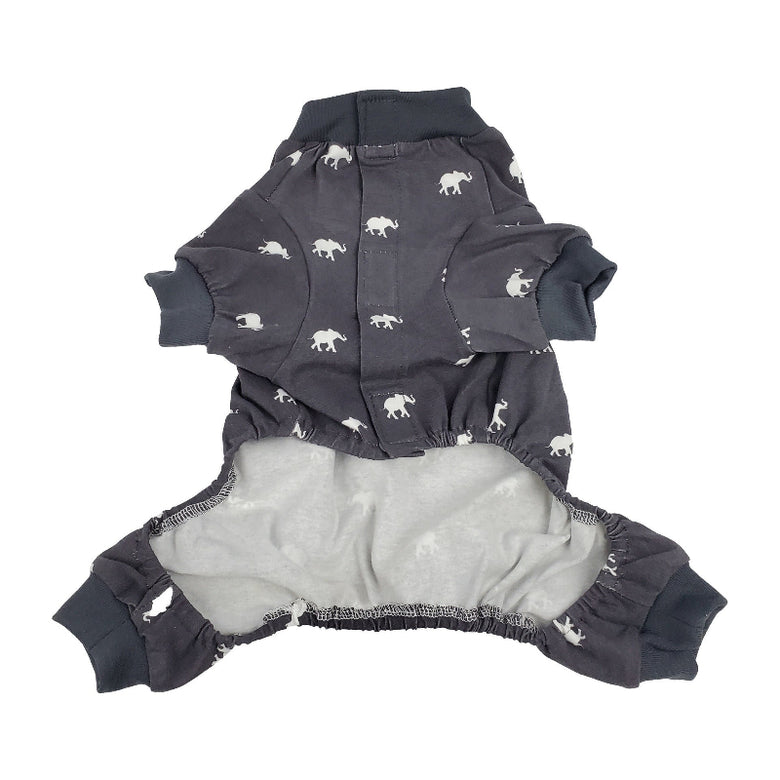 Ivory Ella Elephants Charcoal Grey Onesie Pet Pajamas/Jumper