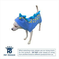 Chenille Blue Dinosaur Hoodie Soft Dog Sweater