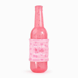 Hugsmart Products Inc Dog Toys Woof Love You're the Wine I want Bottle Rubber Squeak Dog Toy