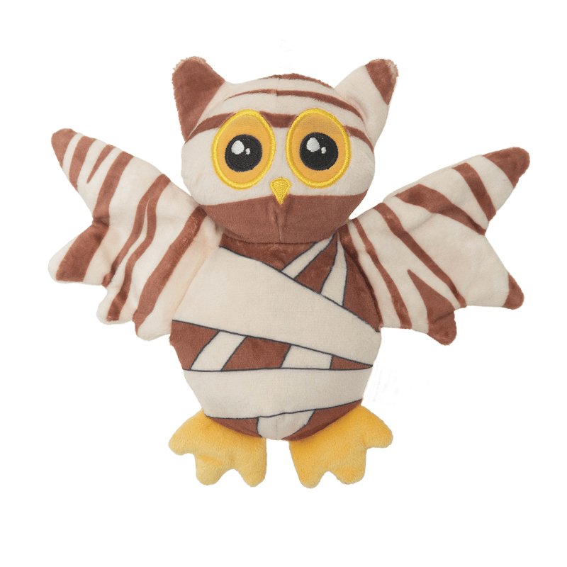 SnugArooz dog toys Halloween Brown Mummy-Bat Crinkle Wings Squeak Plush Dog Toy