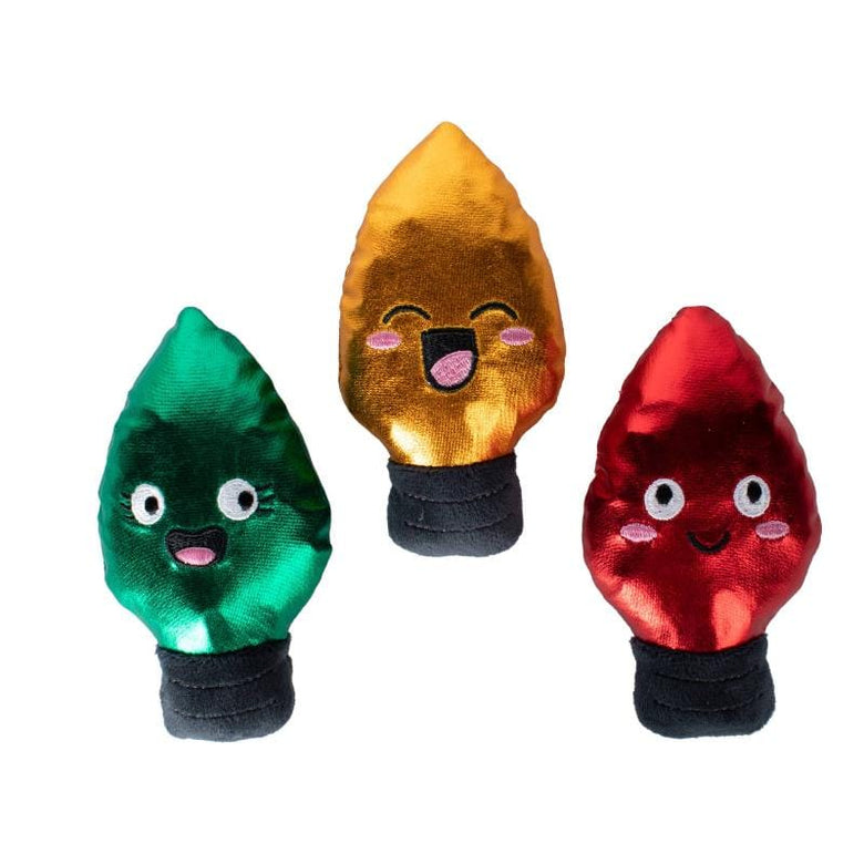 Pet Shop by Fringe Studio dog toys Light Up My Life Short Holiday Plush Squeak Dog Toy Set - 3pc