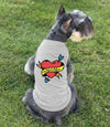 Doggie Design Tee's Mom Heart Tattoo Cotton Glacier Gray Dog Tee Shirt