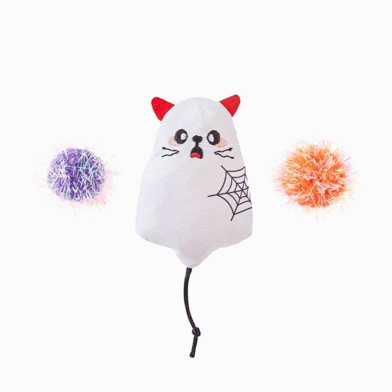 Hugsmart Products Inc Cat Toys Spooky Cats Ghost Kitty Cat Toy Set - 3 Pc