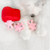 ZippyPaws dog toys Valentine's Burrow Heart 'n Bears Plush Squeak Interactive Dog Toy Set - 4 Pc