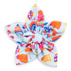 Brrrr! Cold Winter Theme Orange/ Lt Blue Flower Pet Collar Attachment - 2 Sizes