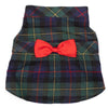 The Worthy Dog DRESSES XS MacLeod Tartan Forest Green & Navy with Red Bow Plaid Dog Dress