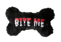 FuzzYard dog toys Halloween Bite Me Bone Black Plush Squeak Dog Toy