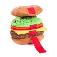 ZippyPaws dog toys Snufflerz Stacks Cheeseburger Interactive Plush Dog Toy