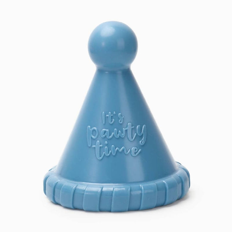 Hugsmart Products Inc dog toys Yappy Birthday Blue Party Hat TPR Rubber Dog Toy