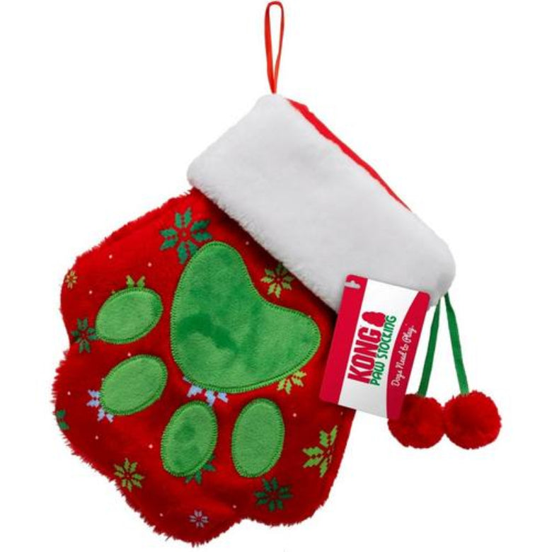 Christmas Holiday Season Paw Print Red Pet Stocking