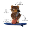 Water You Waiting For Lake Life Paddle Board Bear Plush Squeaky Dog Toy