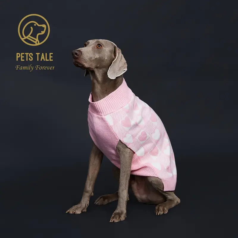 TM - PETS TALE Sweaters You are My Whole Heart Beat Pink Dog Sweater