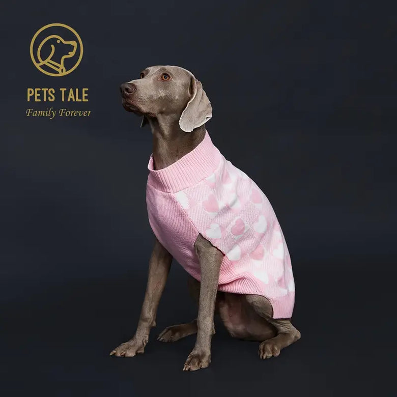 TM - PETS TALE Sweaters You are My Whole Heart Beat Pink Dog Sweater