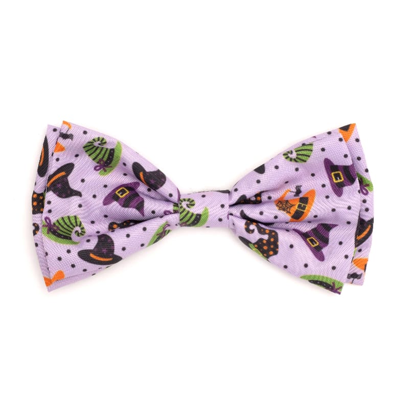The Worthy Dog Bow Tie SM Halloween Purple Bewitched Bow Tie Pet Collar Attachment - 2 Sizes