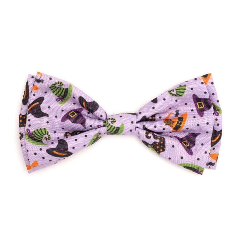 The Worthy Dog Bow Tie SM Halloween Purple Bewitched Bow Tie Pet Collar Attachment - 2 Sizes