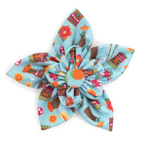 Tiki Time Blue Flower Pet Collar Attachment - 2 Sizes