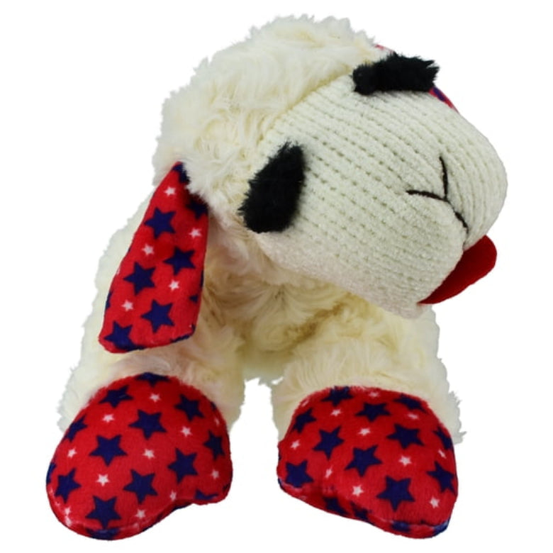 Patriotic Stars Lamb Chop Plush Dog Toy - 10.5"