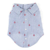 The Worthy Dog CollardShirts XS Navy Stripe Blue & White with Red Anchors Collared Dog Shirt