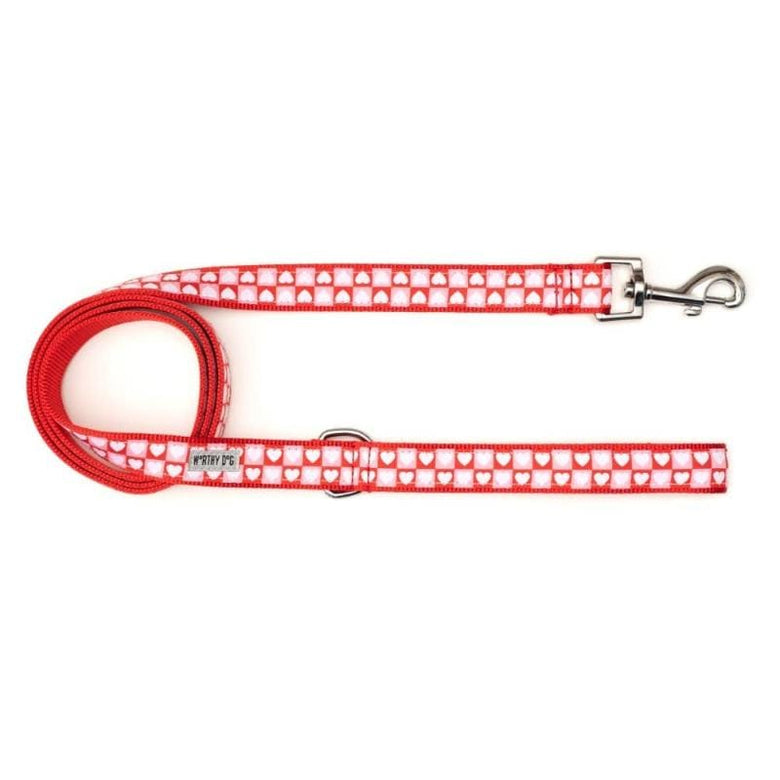 The Worthy Dog Leashes Colorblock Hearts Red Dog Leash - 2 Sizes