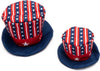 Uncle Sam Party Red White Blue Patriotic Canvas Crinkle Dog Hat / Toy - 2 Sizes