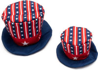 Uncle Sam Party Red White Blue Patriotic Canvas Crinkle Dog Hat / Toy - 2 Sizes