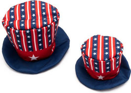 Uncle Sam Party Red White Blue Patriotic Canvas Crinkle Dog Hat / Toy - 2 Sizes