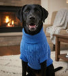 Winter Combed 100% Cotton Cable Knit Riverside Blue Warm Dog Sweater