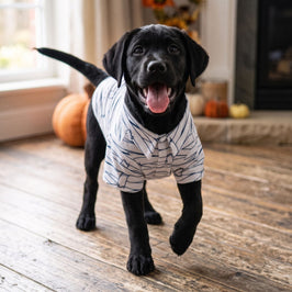 Halloween Season White Mummy Lightweight Collared Camp Dog Shirt