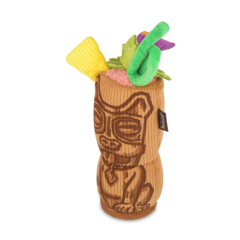 Barktender Tropical Tiki Time Crinkle Plush Squeaky Dog Toy