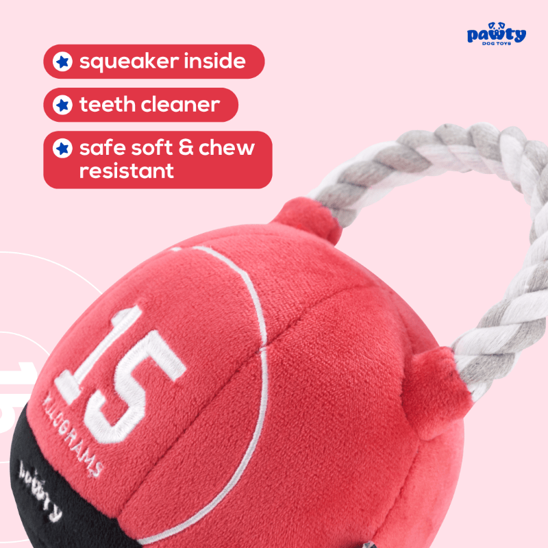 PAWTY Dog Toys dog toys Kettlebell Plush Tug Rope Interactive Dog Toy