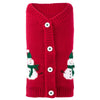 Snowmen Christmas Holiday Red Button Down Dog Cardigan - 2XS only