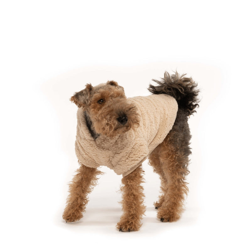Cream Sherpa Fleece Winter Warm Pet Hoodie / Sweater