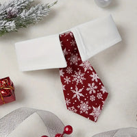 TMU - REPLAB SARL COLLARS S Red Festive Winter Snowflake Dog Tie Collar