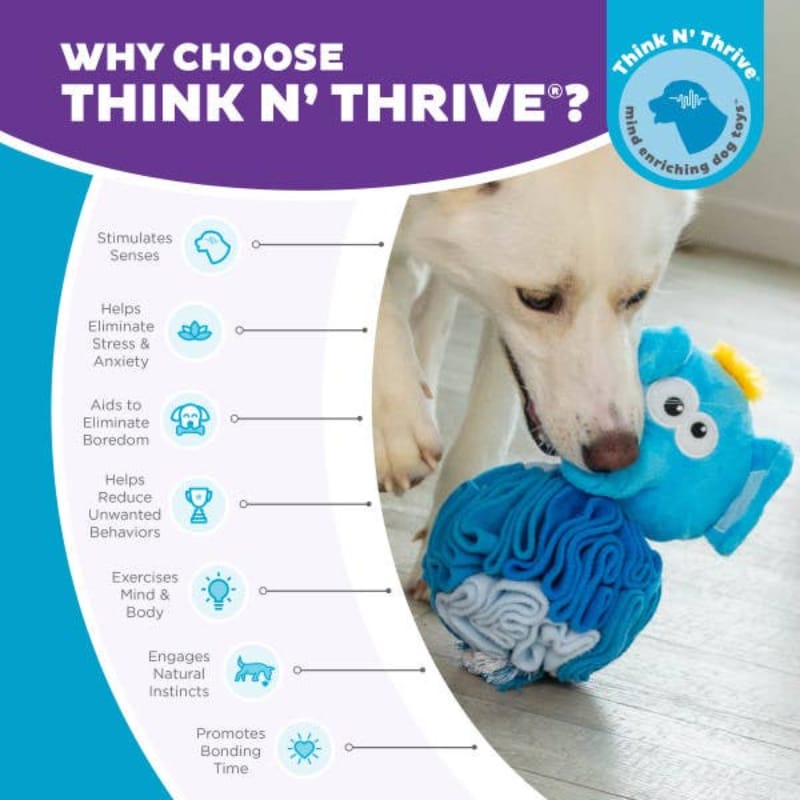 Outward Hound dog toys Stuff N' Snuffle Blue Elephant Interactive Plush Dog Toy