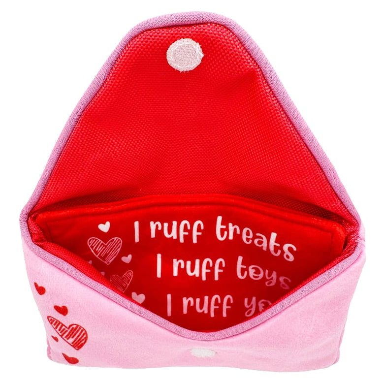 Huxley & Kent Dog Toys Seek 'n Treat Ruff Letter Valentine Plush Speak Dog Toy (Double-Sided)
