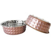 Jojo Modern Pets Bowls 64 oz Eco-Friendly Hammered Stainless Steel Bowl - Rose Quartz 64oz